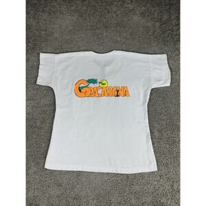 Vintage Copacabana Rio Shirt Mens XL White Brazil Souvenir Lace Up Beach 90s